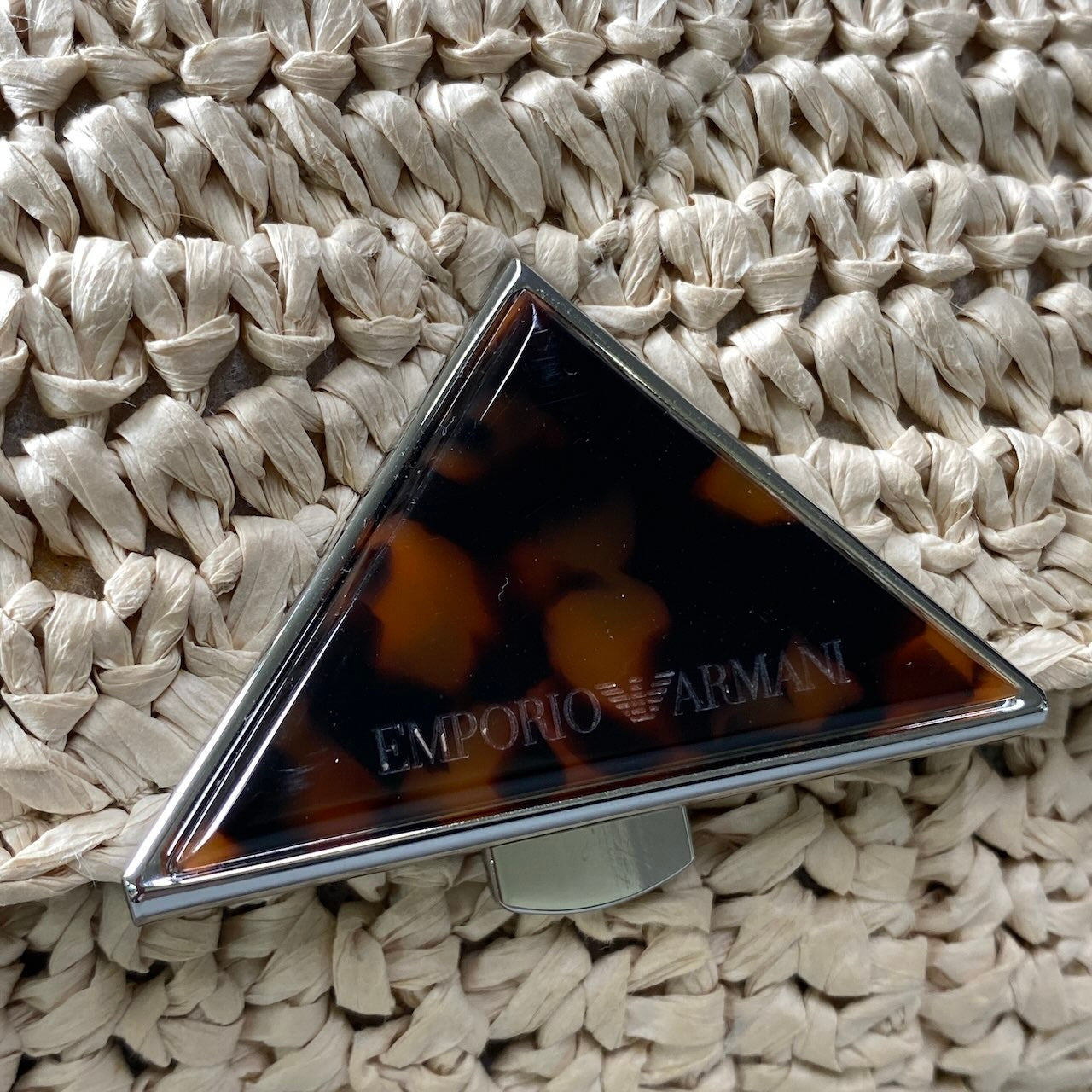 g14 【美品】EMPORIO ARMANI ショルダーバッグ マトラッセ ストローバッグ ベージュ レディース 女性用k02i