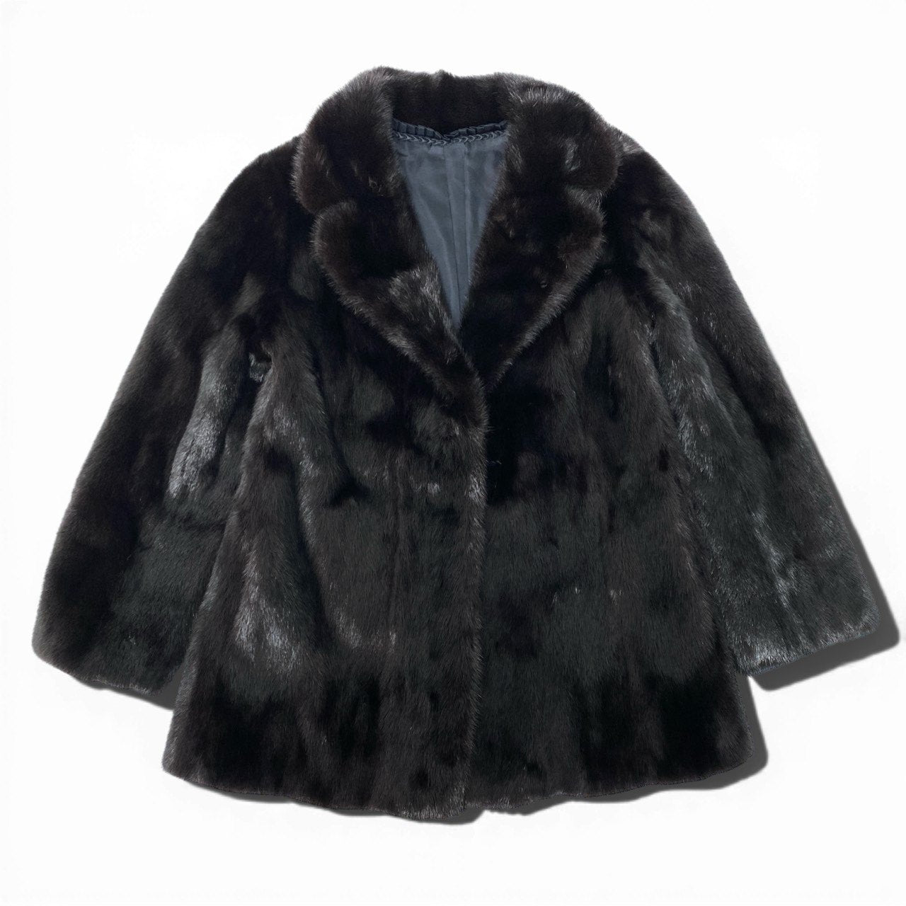 35c10 ダークミンク ファーコート サイズ11 ダークブラウン 本毛皮 毛質◎ Dark Mink Fur Coatt18r