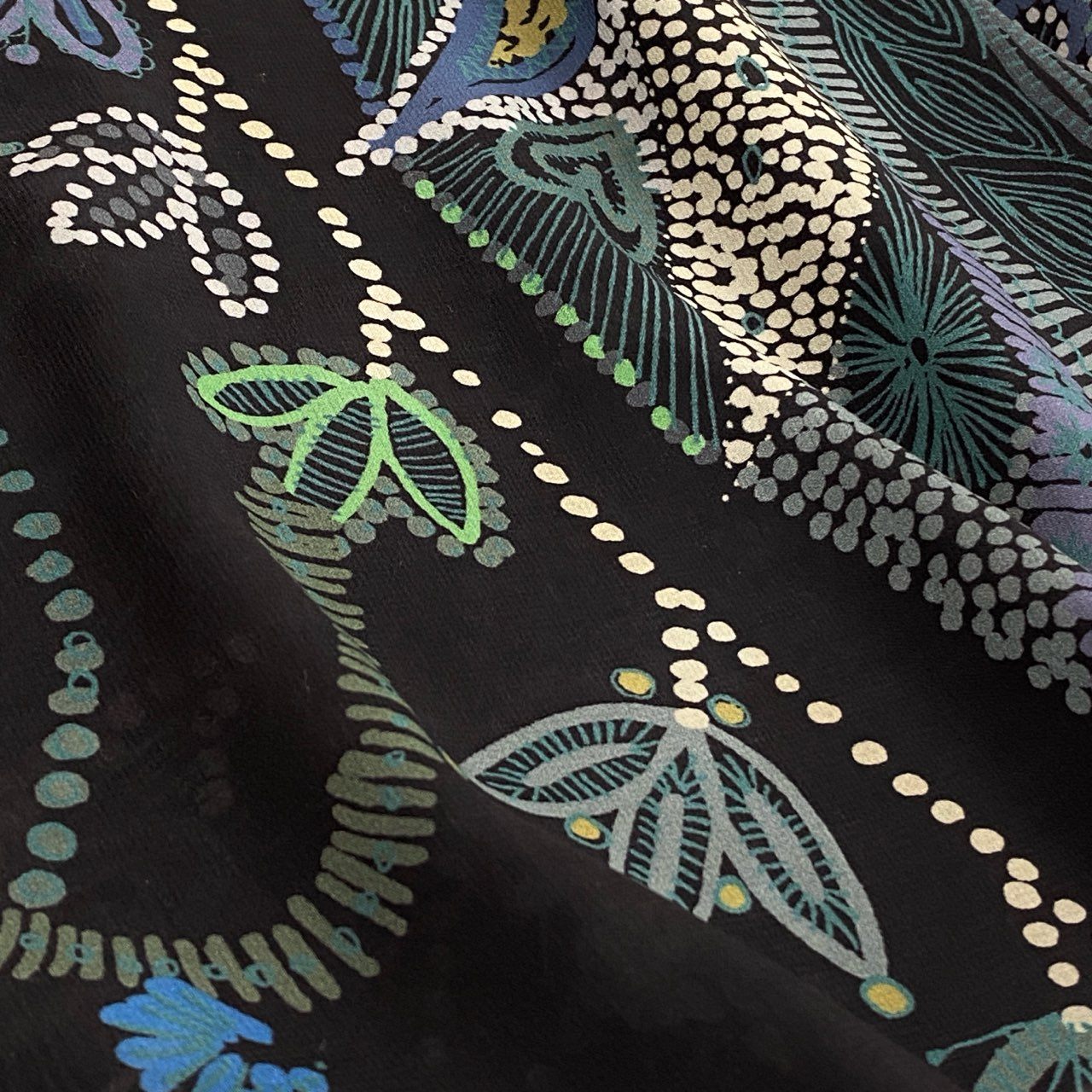 41k26 《美品》 TOKUKO 1er VOL トクコプルミエヴォル シアーブラウス フリルネック 総柄プリント ロングスリーブ レディース 女性用 9 ブラック ポリエステル100％u02t