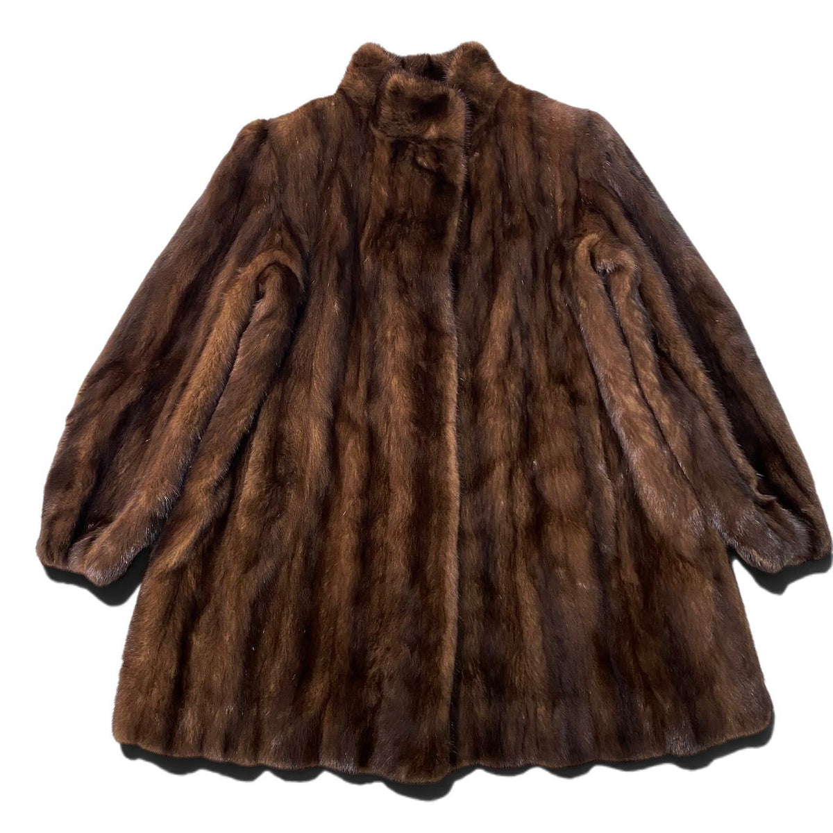 58i20 デミバフミンク ファーコート サイズF ブラウン 本毛皮 Mink Fur Coat リアルファーt18r