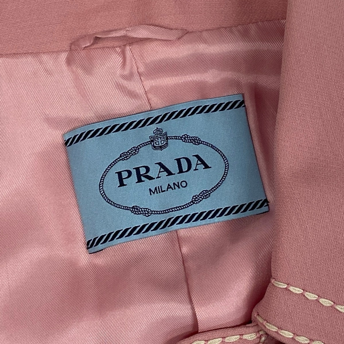 Ei4 PRADA ステッチデザイン コートジャケット 42サイズ ピンク レディース 女性用u02t