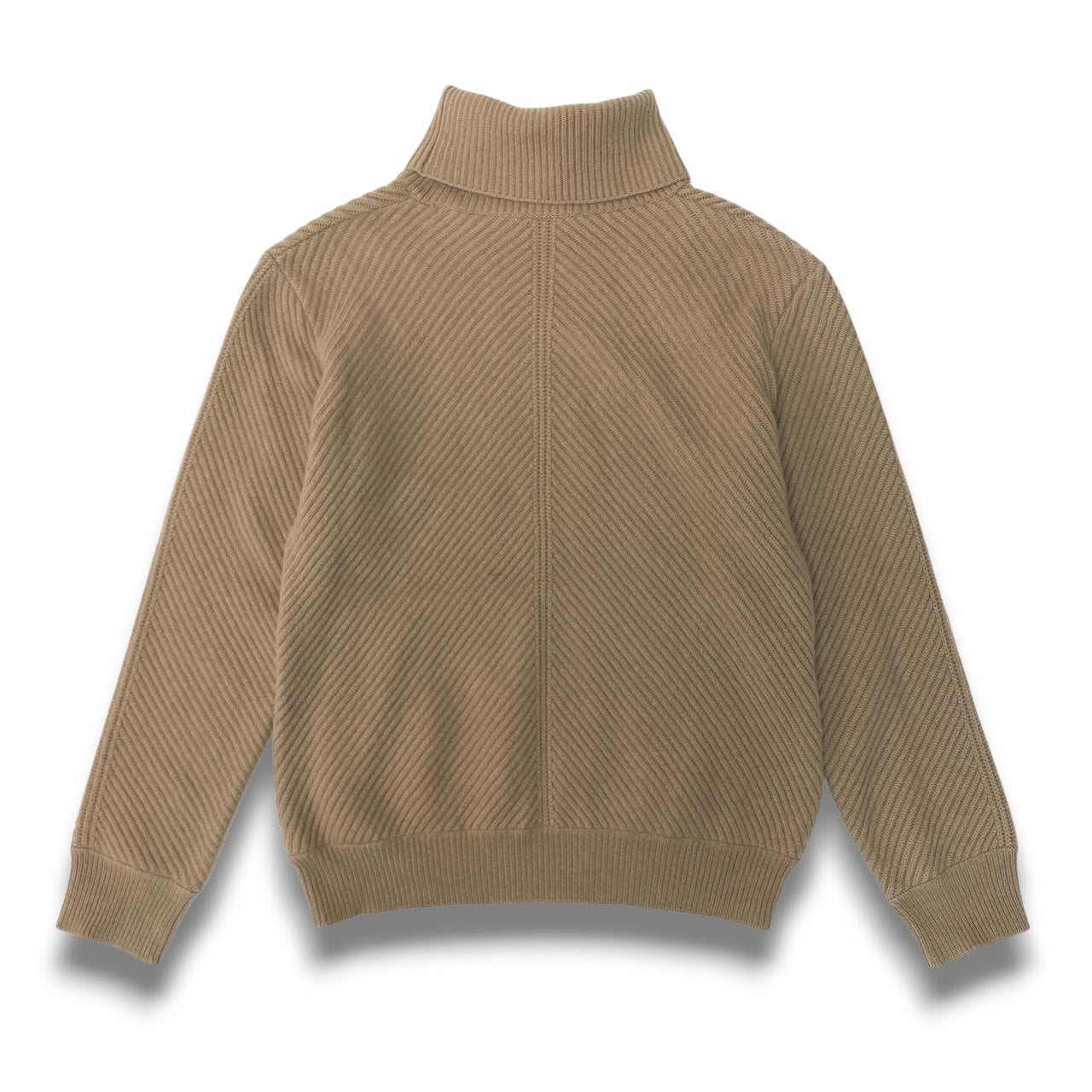 46c24 BOTTEGA VENETA ボッテガヴェネタ カシミヤリブニット ハイネックニットセーター トップス イタリヤ製 42サイズ ベージュ カシミヤ100％ レディース 女性用u02t