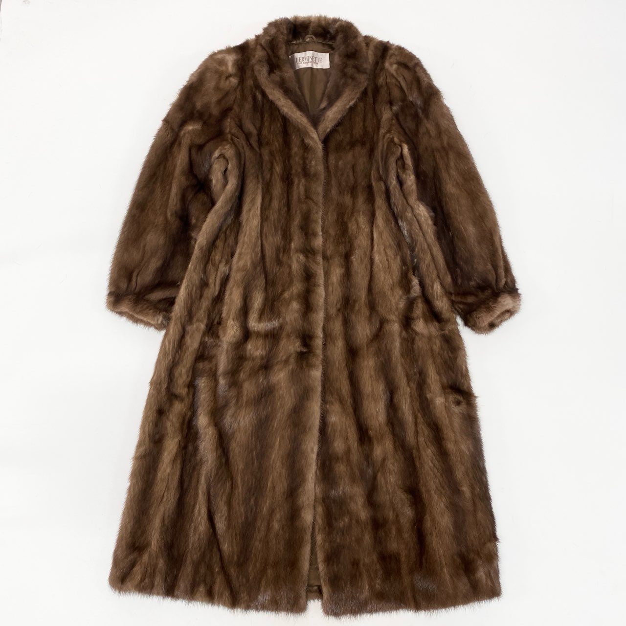 32k28 【美品】CHERMINETTE  ミンクコート ロングコート サイズ11号  デミバフミンク レディース MINK FURk02i