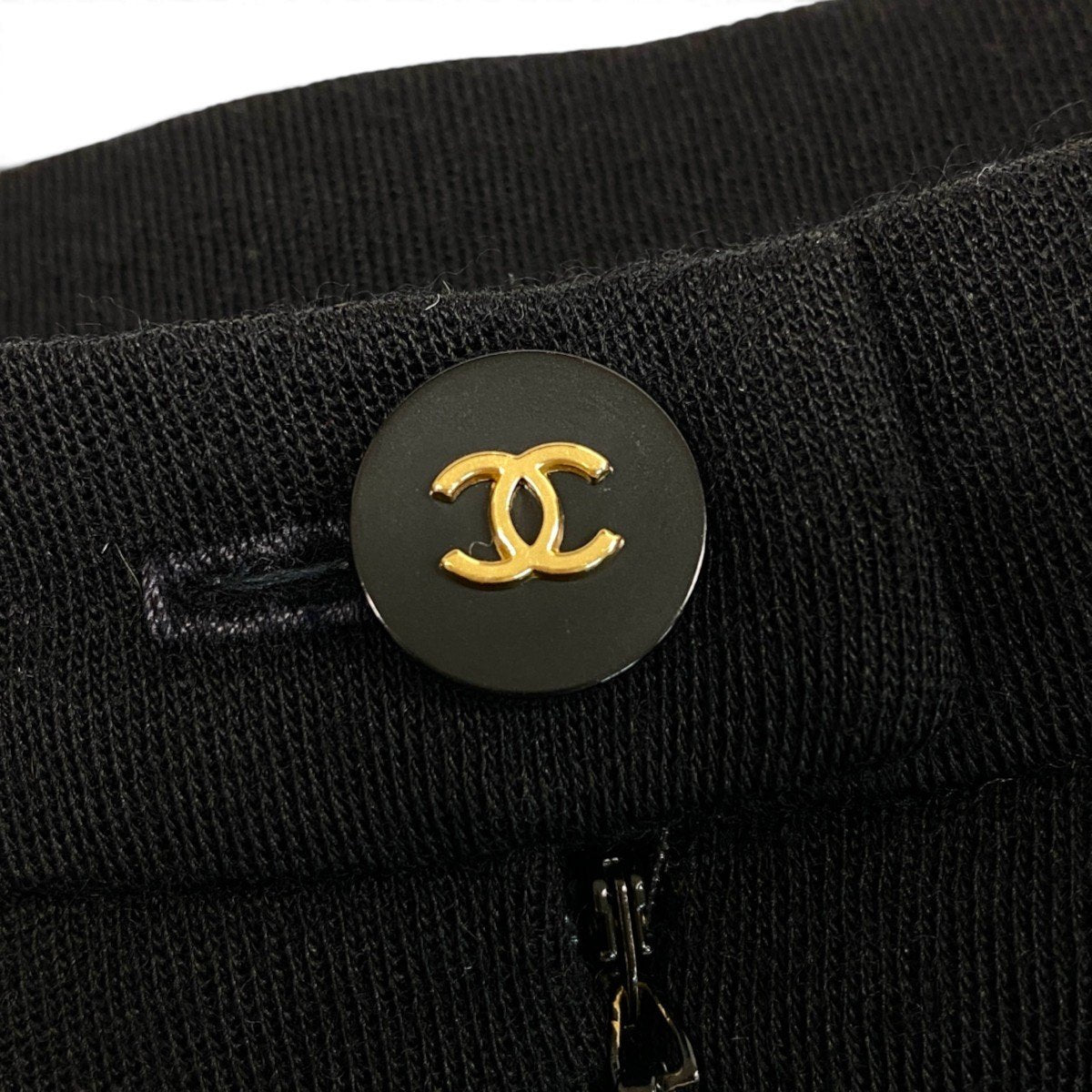 i19 CHANEL 1995年 スカート ココマーク 膝丈 42サイズ ブラック ウール100％ レディース 女性用u02t