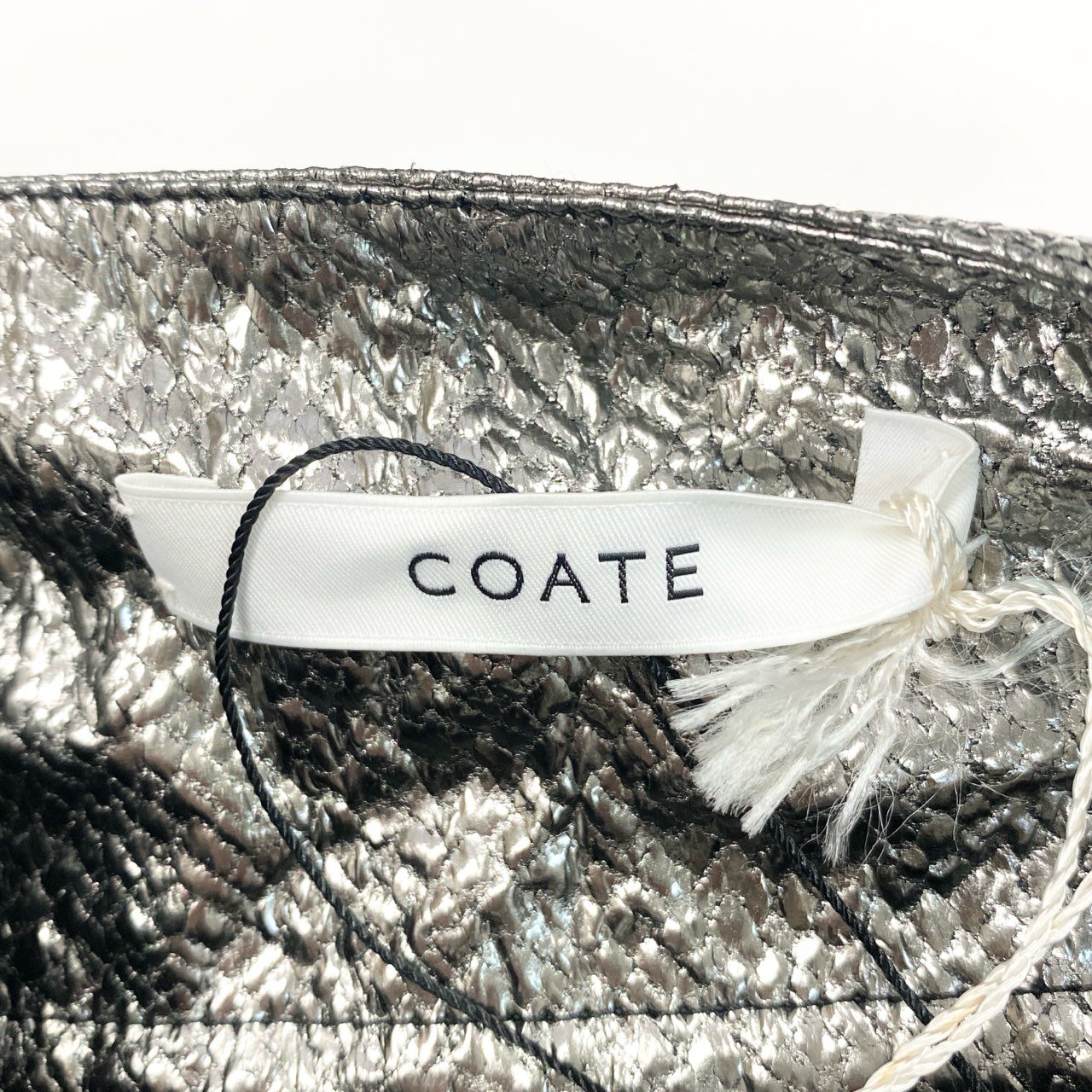 74c13 【新品タグ付き】定価11万 COATE コート エストネーション取扱 メタリックシルバー ノーカラージャケット サイズ38 シルバー レディース ジャケット アウターk02i