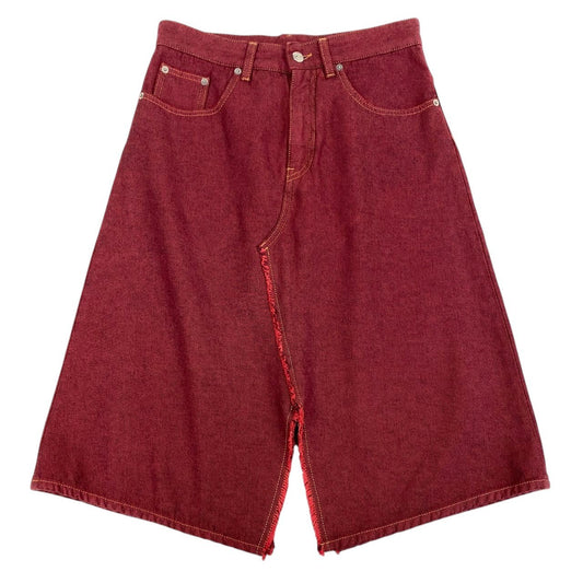 i18 【美品】MM6 MAISON MARGIELA デニムスカート スリットスカート イタリア製 40サイズ バーガンディー コットン100％ レディース 女性用u02t