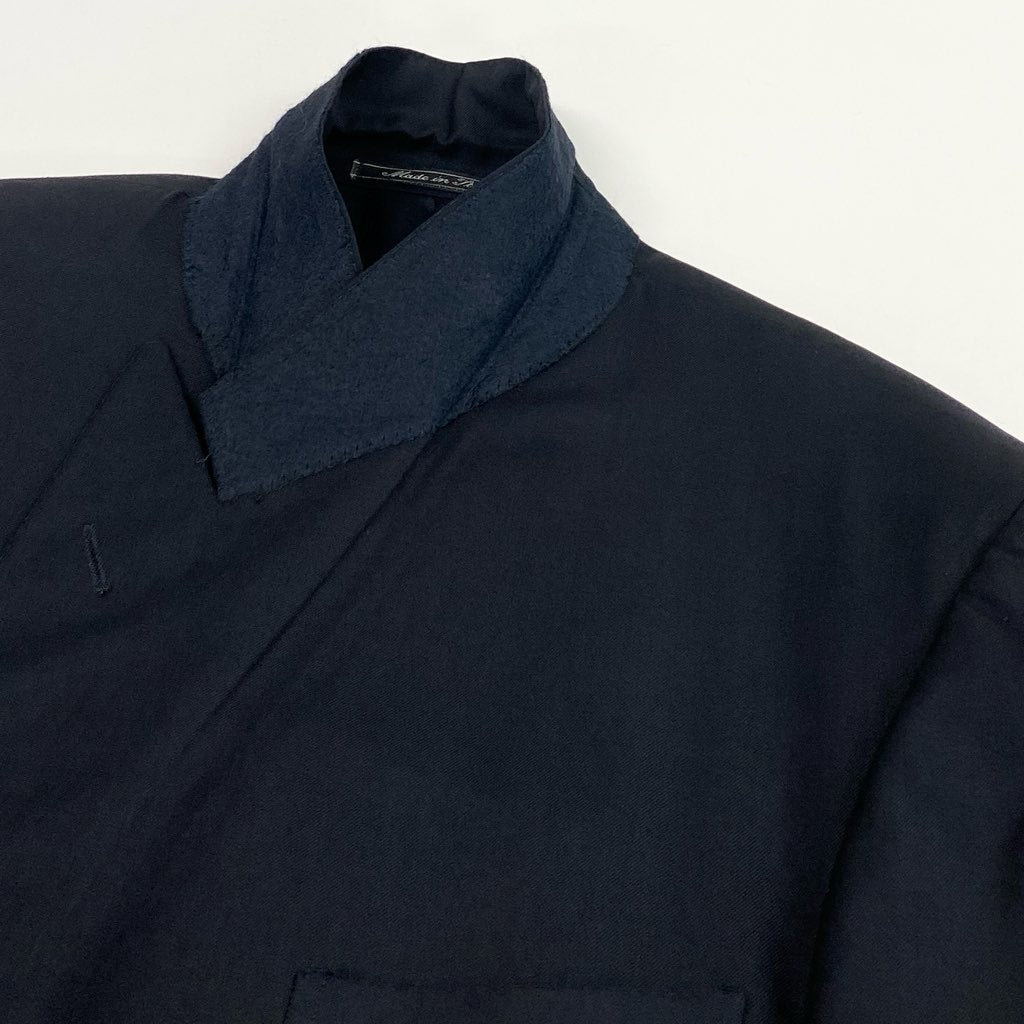 62l24 dunhill ダンヒル テーラードジャケット ダブルプレスト ウールジャケット 46サイズ ネイビー ウール100％ メンズo07t