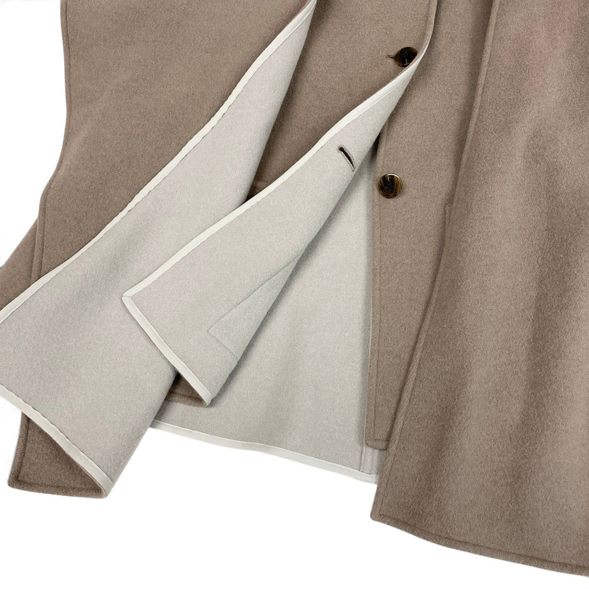 j1 LANVIN en Blue ケープコート ポンチョ コート  38 グレー系 ウール ナイロンu02t