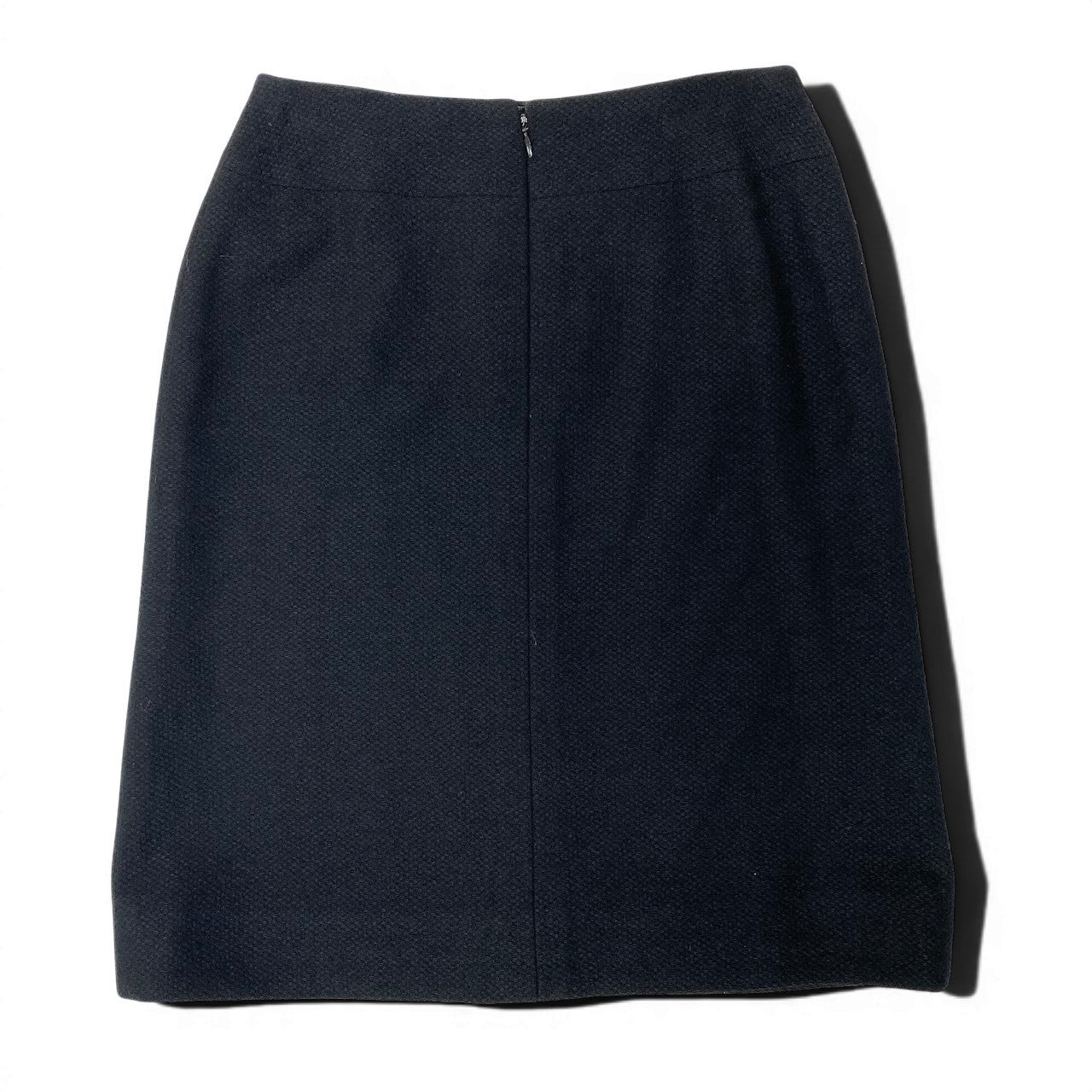 Cd23 CHANEL BOUTIQUE シャネル 1997年 ウールスカート 膝丈スカート  サイズ40 ブラック レディース 女性服u02t