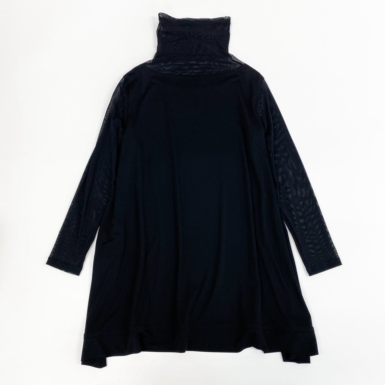 38k26 《美品》 TOKUKO 1er VOL トクコプルミエヴォル ロングワンピース シアースリーブ メッシュ切替 レディース 女性用 9 ブラックu02t