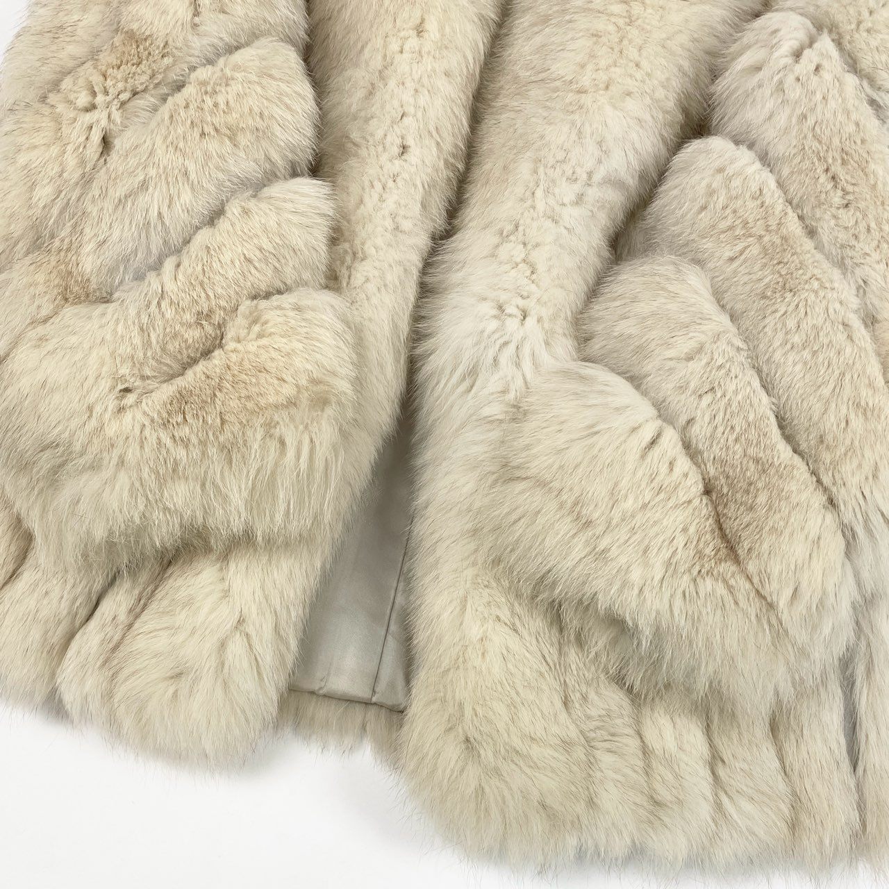 73a21 ブルーフォックス ファーコート サイズF ホワイト 本毛皮 Blue Fox Fur Coat リアルファーt18r