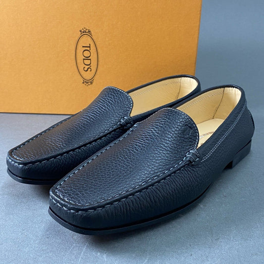 8f13 【美品】 TOD'S トッズ レザー ドライビングシューズ モカシン スリッポン サイズ38 1/2 ブラック レディース