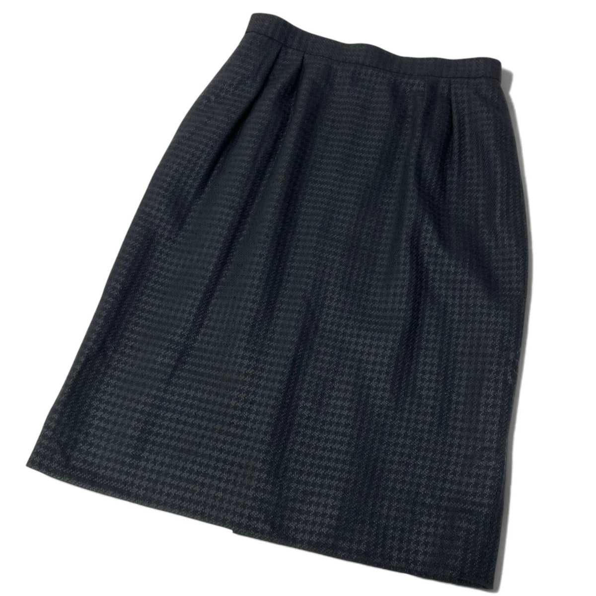 60i16 Christian Dior クリスチャンディオール セットアップ スカートスーツ ノーカラージャケット 千鳥格子柄 サイズ13 ブラック レディースo07t