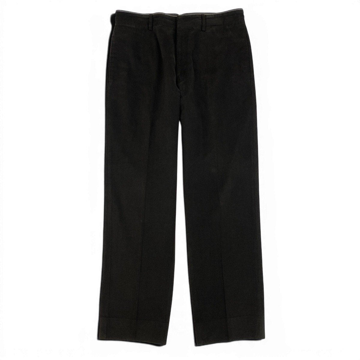 30f6 HERMES エルメス レザー切替 コットンパンツ ボトムス  52サイズ XL相当 ダークブラウン メンズ 紳士服u02t