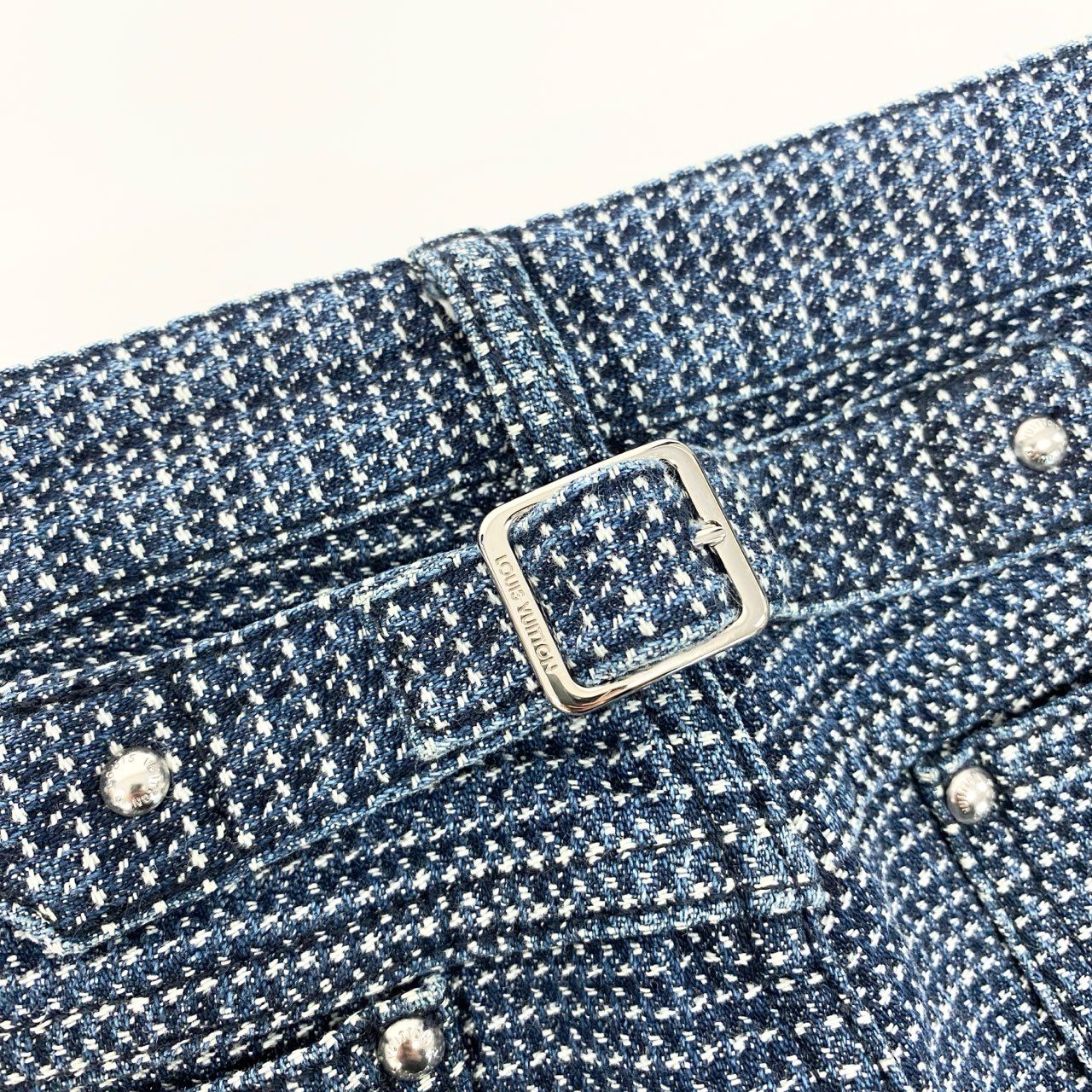 83Ⅼ2【美品】LOUIS VUITON ルイヴィトン 刺し子デニムパンツ ストレートパンツ デニムパンツ RM131 H3DP50BUC 38サイズ インディゴ メンズo07t