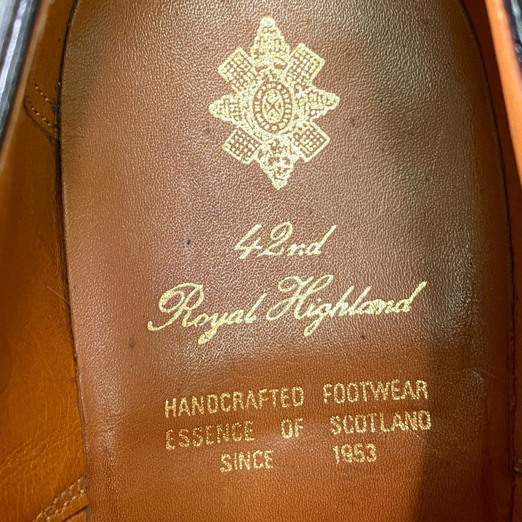 1e7 42ND ROYAL HIGHLAND ロイヤルハイランド  ダブルモンク ストレートチップ ビジネスシューズ 7 1/2 ブラック レザー フォーマル オフィス 革靴