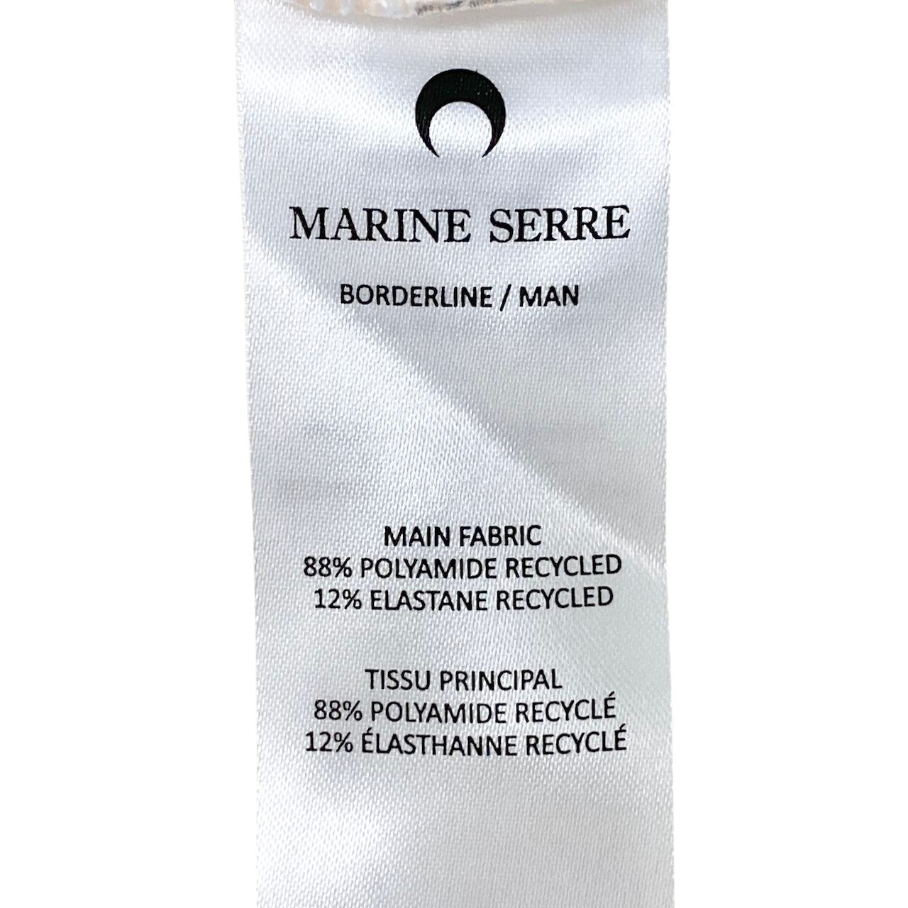 If8 【美品】 MARINE SERRE マリーンセル BORDERLINE  ボーダーライン セカンドスキン トップス ムーングラム 三日月 サイズL ベージュ レディース 女性用u02t