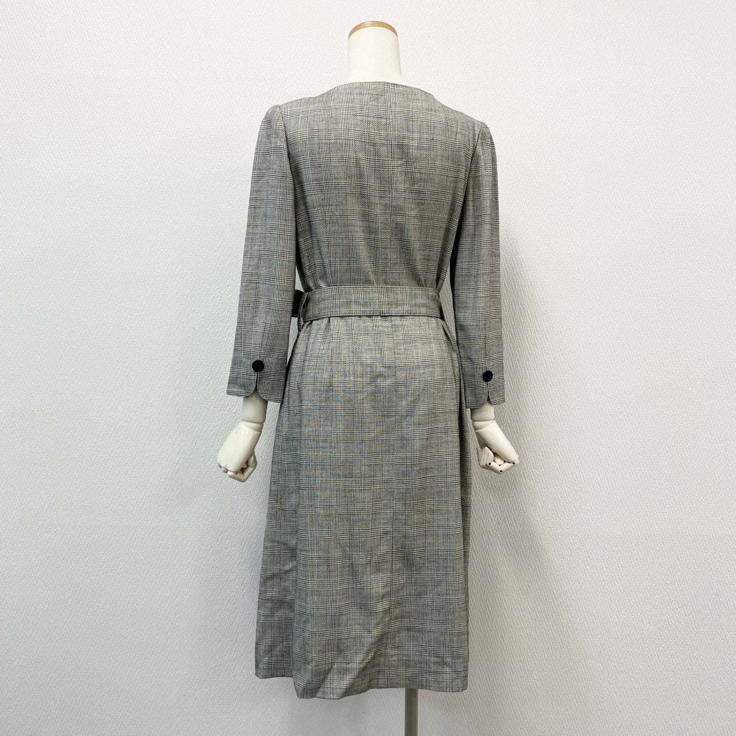 57g31 miss ashida ミスアシダ ジャケットコート アウター ベルト付き 千鳥格子 チェック ロングコート レディース 女性用 C08503 9 グレー