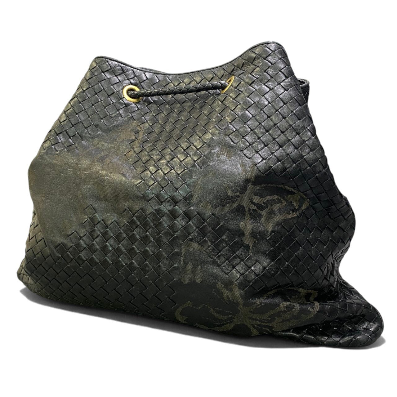 h29 BOTTEGA VENETA Intrecciato Butterfly トートバッグ ブラック レザー レディース 女性用ta1