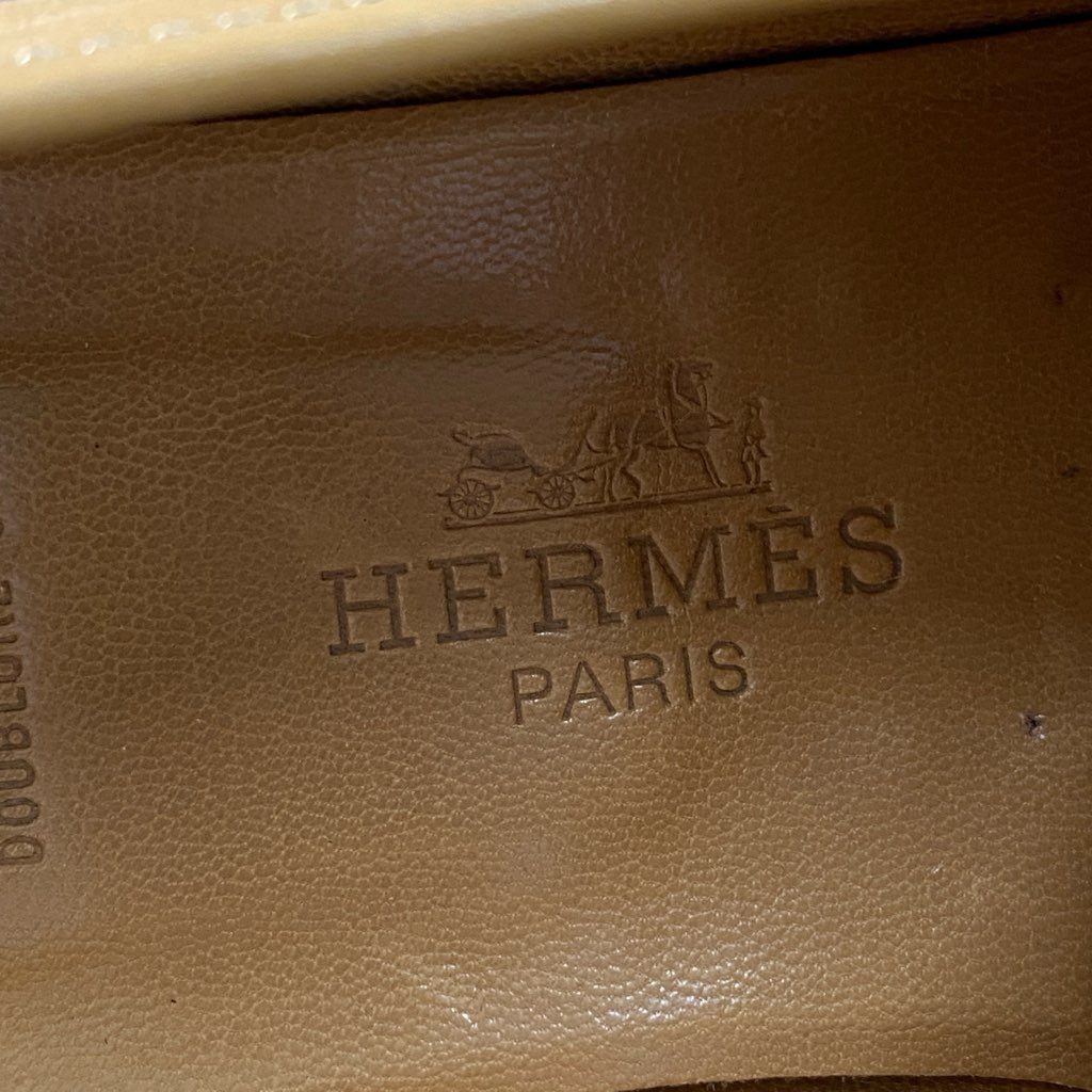 1d21 HERMES エルメス H金具 コンスタンス ローファー 36 ベージュ レザー レディース シューズ イタリア製