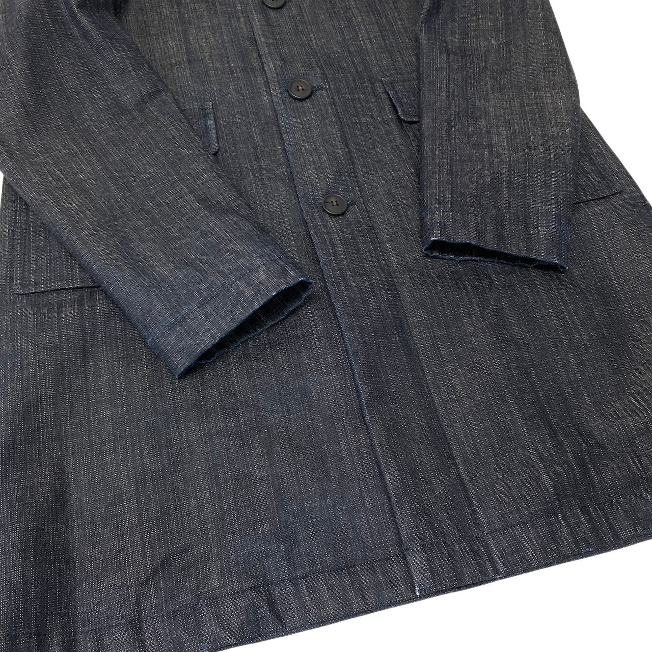 72g4 A.P.C. アーペーセー フーデット デニムコート ロングコート サイズ1 インディゴブルー メンズ 紳士服o07t
