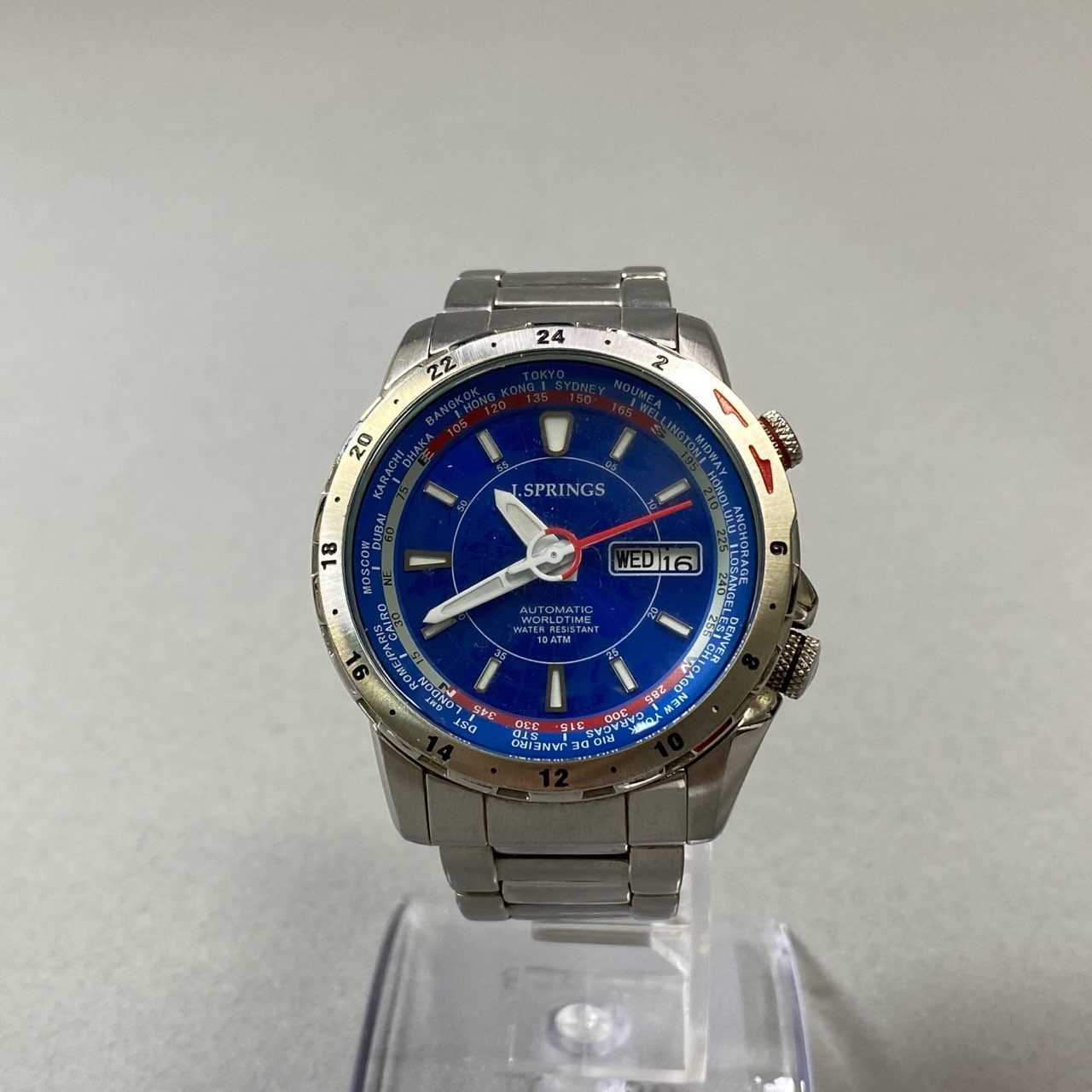 j3 【美品】J.SPRINGS ジェイスプリングス Ref:BE8011 自動巻き 腕時計 デイト 三針 メンズ 男性用k02i