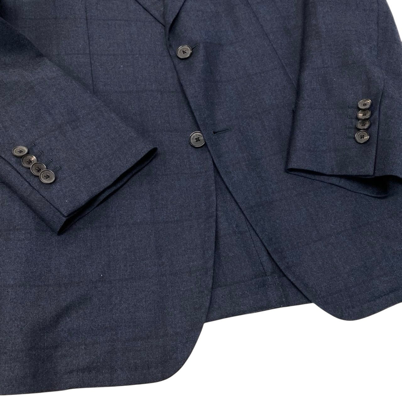 88g20 【美品】 Salvatore Ferragamo サルヴァトーレフェラガモ セットアップ シングルスーツ 2B チェック柄 サイズ52-7R ネイビー バージンウール100％ メンズ 紳士服u02t