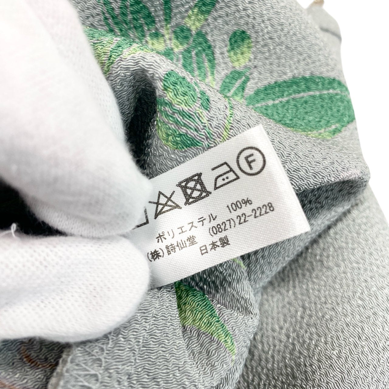 5c3 【美品】 SHISENDO TOMO COLLECTION 詩仙堂 ノースリーブワンピース 花柄プリント ハイネック ちりめん レディース 女性服 ライトグレー ポリエステル100％u02t