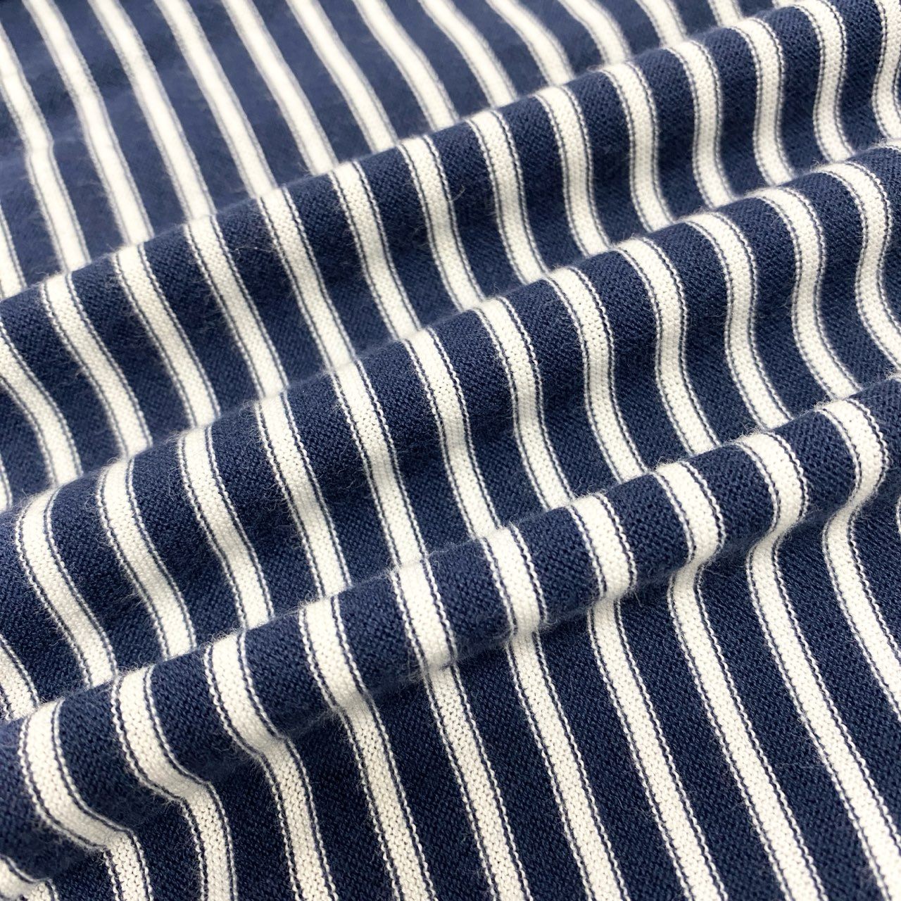 27L1 《未使用保管品》 malo マーロ ニットセーター ロングスリーブ ボーダー柄 ハイゲージニット メンズ 紳士服 50 ネイビー ホワイト コットン100％u02t