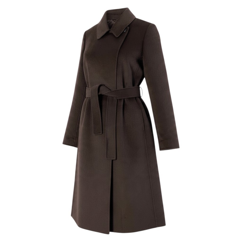 Ej23 【美品】 Max Mara マックスマーラ クチートアマーノ カシミヤ混 ロングコート サイズ38 ブラウン レディース アウターu02t