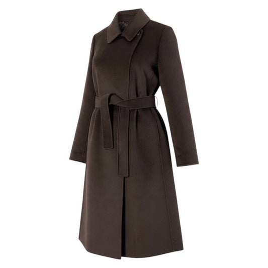 Ej23 【美品】 Max Mara マックスマーラ クチートアマーノ カシミヤ混 ロングコート サイズ38 ブラウン レディース アウターu02t