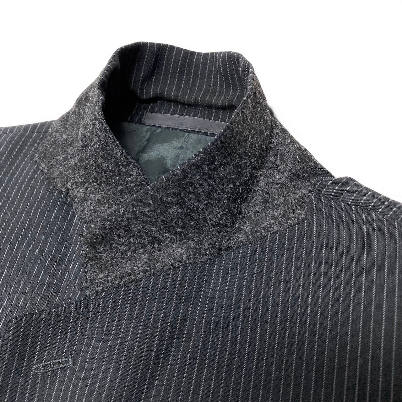 92g27 ARMANI COLLEZIONI アルマーニコレツィオーネ セットアップ シングルスーツ 3B ストライプ柄 テーラードジャケット タックパンツ サイズ50 グレー メンズ 紳士服o07t