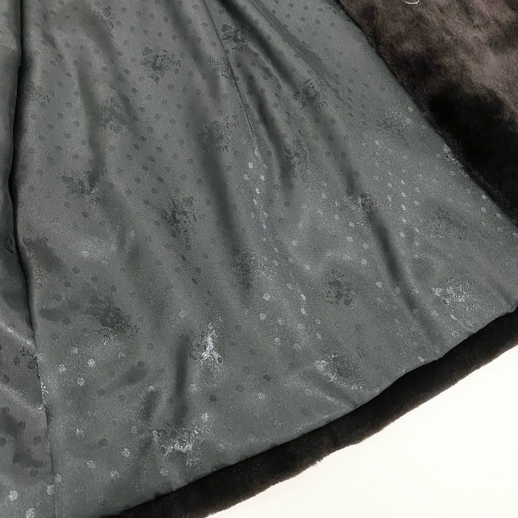 29l27 SAGA MINK サガミンク 銀サガ シェアードミンク ロングコート サイズF ダークブラウン 本毛皮 MINK FURt18r
