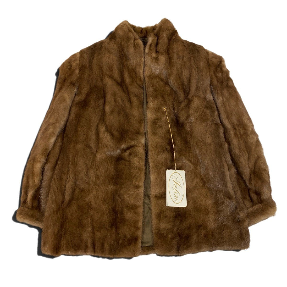 30j7 デミバフミンク ファーコート サイズ13 茶系 本毛皮 Mink Fur Coat リアルファー タグ有t18r