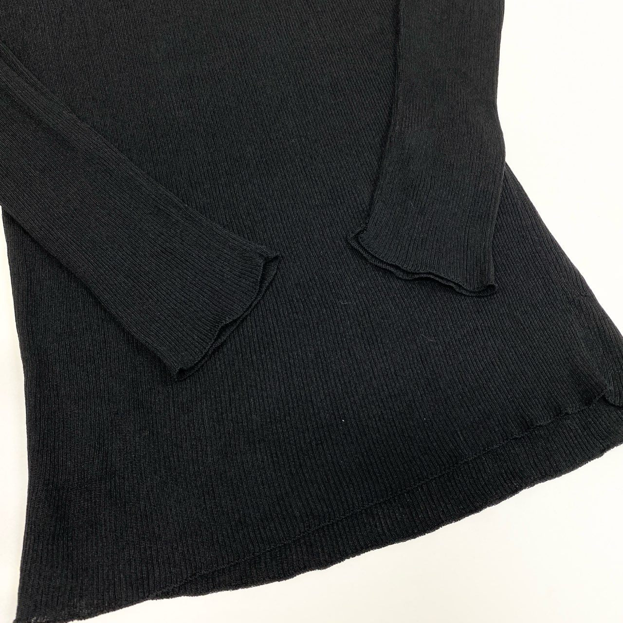 31b11【美品】SAINT LAURENT サンローラン 2023SS YSLロゴ リブニット シルクニットセーター Mサイズ ブラック シルク100％ レディース 女性用k02i