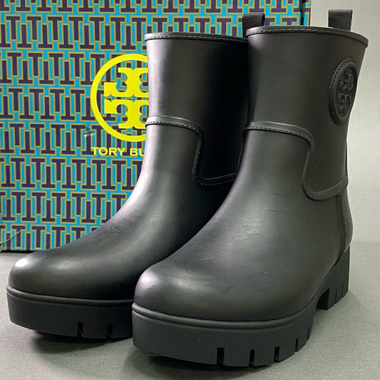 1k5 TORY BURCH トリーバーチ ANKLE アンクル レインブーツ 89510 9 ブラック RAIN BOOT 箱付き シューズ