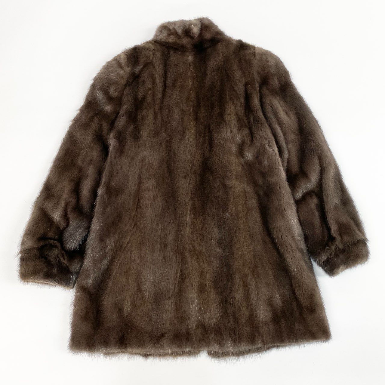50j24 最高級毛皮 ブルーアイリスミンク ミンクコート 毛皮コート セミロングコート サイズ11 ブラウン系 ミンクファー レディースu02t