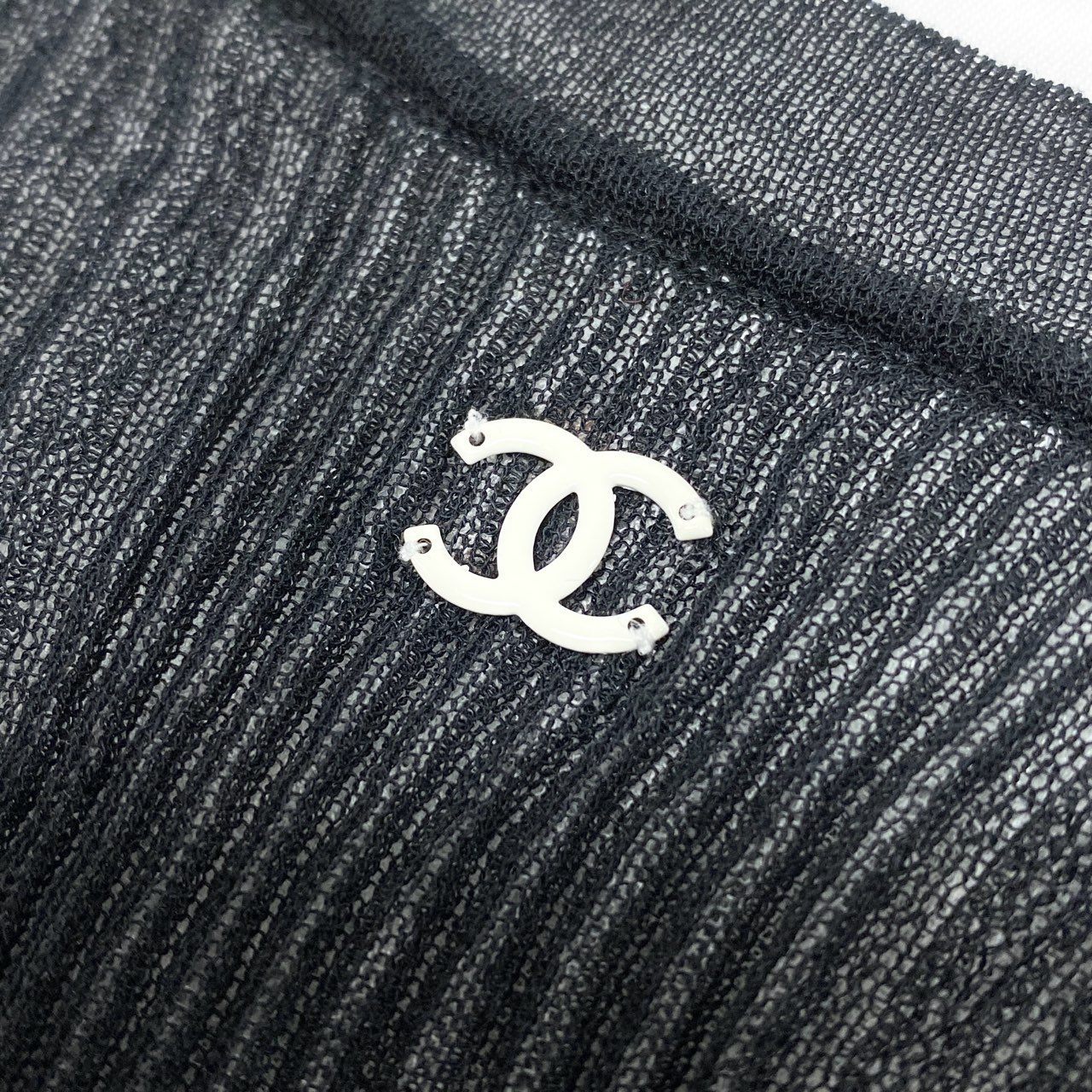 27L1 CHANEL シャネル fフロント ココマーク リバーシブル ニットTシャツ トップス P38434K02612 サイズ34 ネイビー ホワイト レディース カットソー 半袖ニットk02i