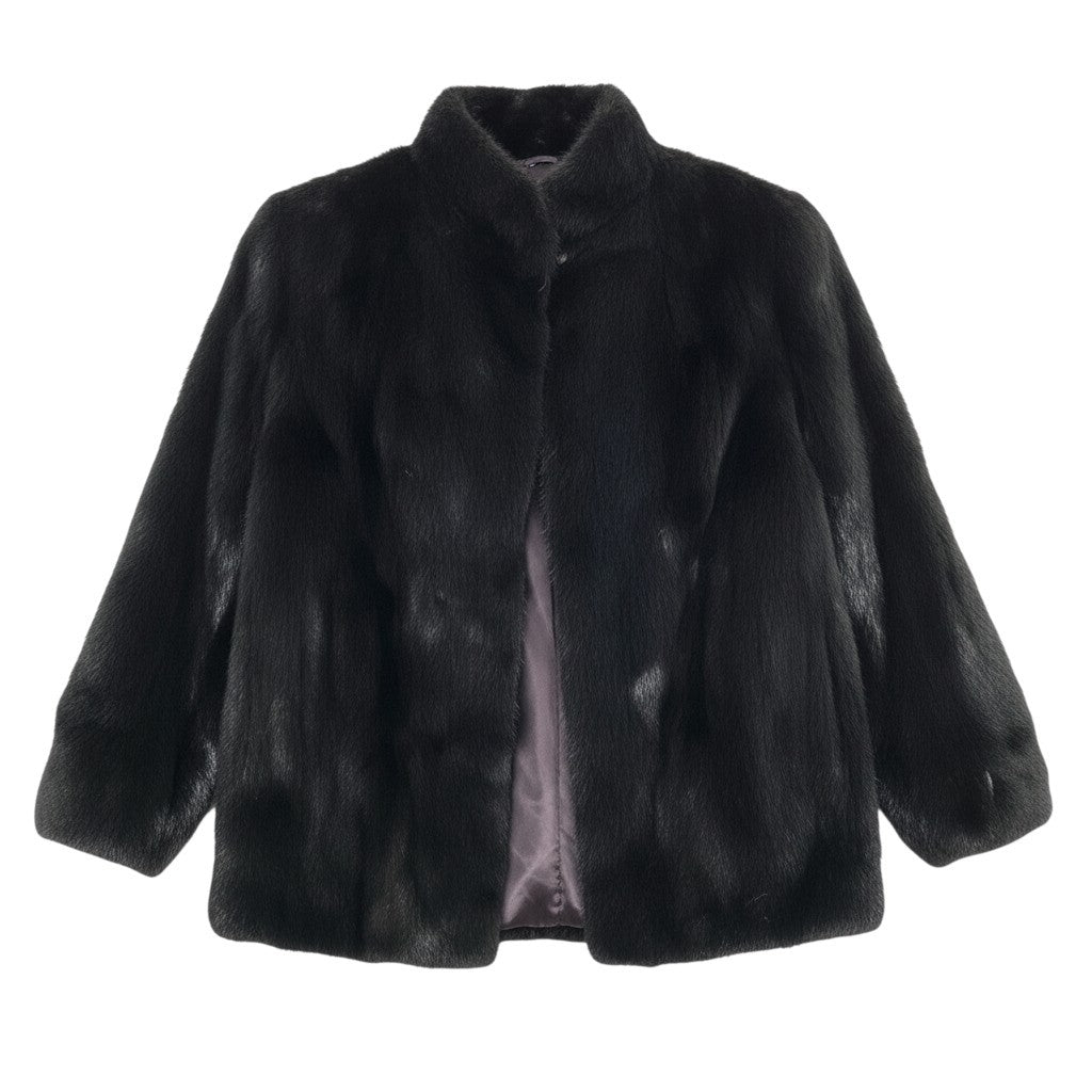 16a21 SAGA MINK サガミンク 銀サガ ダークミンク ファーコート サイズ13 ブラック 最高級本毛皮 Black Mink Fur Coatt18r