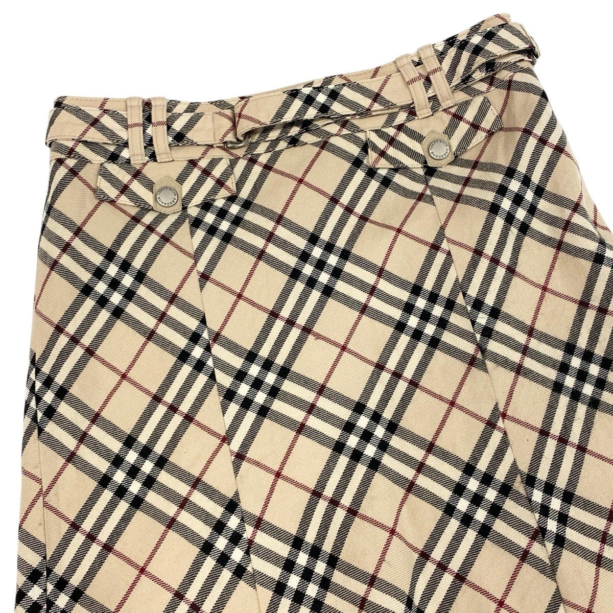 Ig19 BURBERRY LONDON BLUE LABEL バーバリーロンドン ブルーレーベル ノバチェック フレアスカート サイズ38 ベージュ レディースo07t