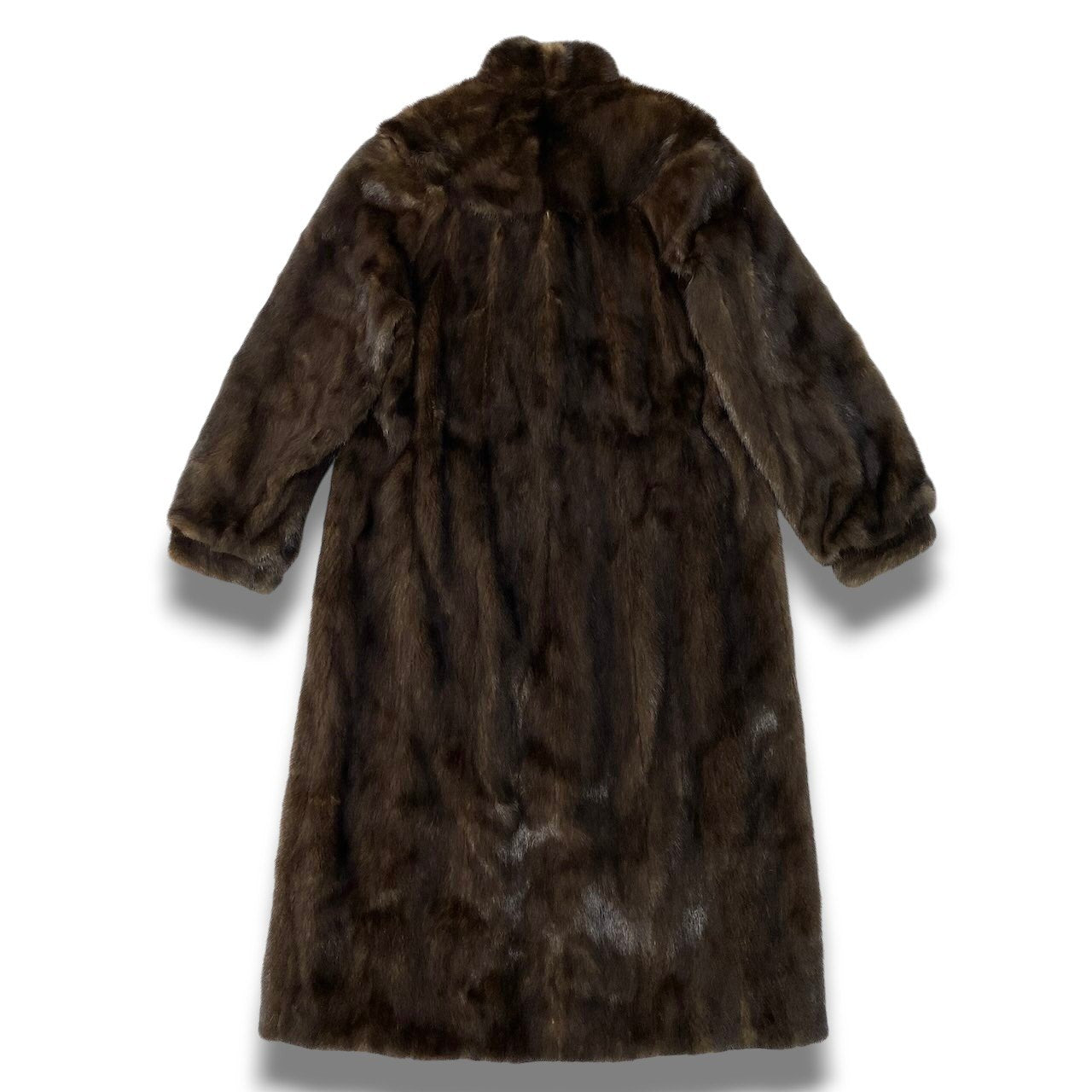 47c18 超ロング デミバフミンク ファーコート 丈120cm サイズ11 ブラウン 本毛皮 Mink Fur Super Long Coatt18r