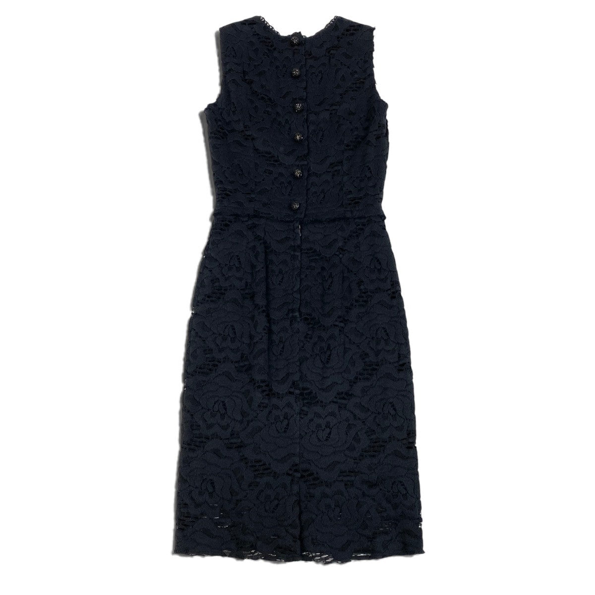 i4 DOLCE&GABBANA ノースリーブレースワンピース ドレス イタリア製 38サイズ ブラック レディース 女性用u02t