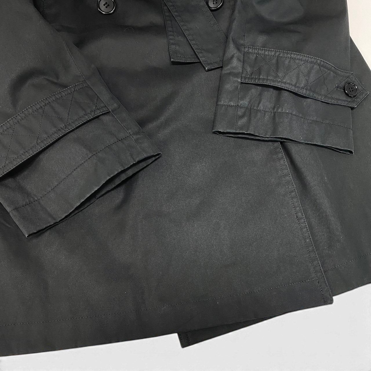 91g27 YVES SAINT LAURENT イヴサンローラン トレンチコート ロングコート ブラック レディース 女性用o07t