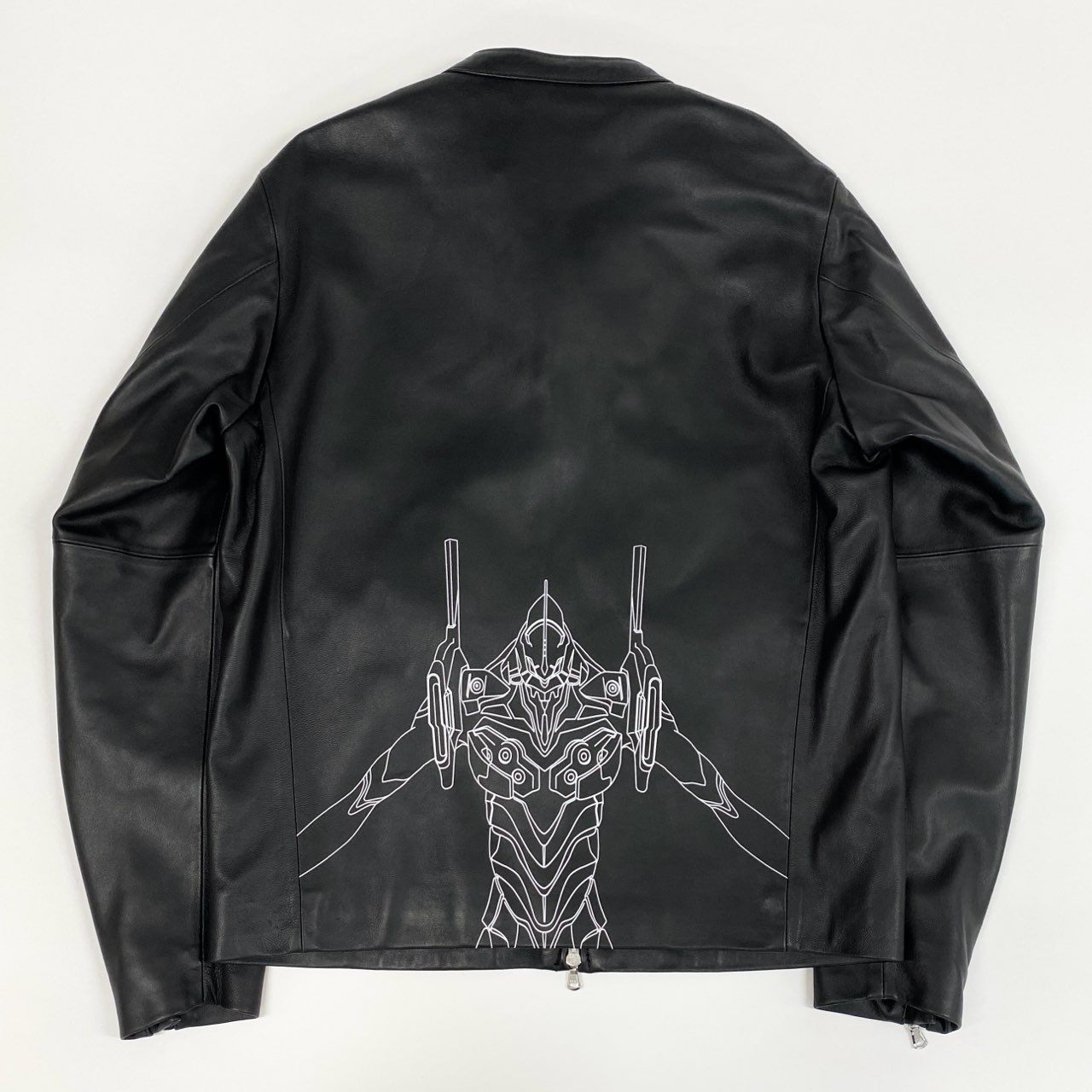 69i24 《未使用品》 TAKEO KIKUCHI タケオキクチ × EVANGELION エヴァンゲリオン ラムレザー シングルライダース ジャケット L ブラック シープスキン NERV 初号機 タグ付きt18r