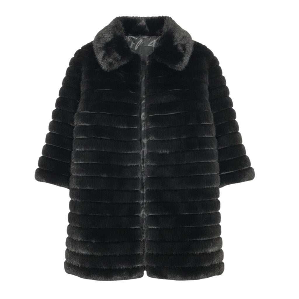 23a21 ダークミンク ファーコート サイズL ブラック 本毛皮 Black Mink Fur Coat リアルファーt18r
