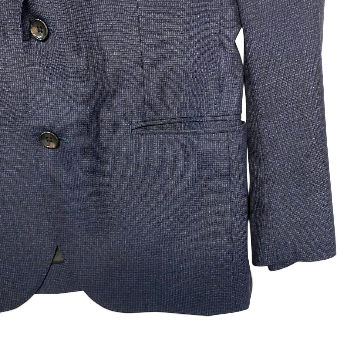 3j22 【美品】 WORKER CLOTHING SUPPLY ワーカークロージングサプライ カノニコ生地 セットアップ シングルスーツ 2B サイズ44 ネイビー ウール メンズu02t