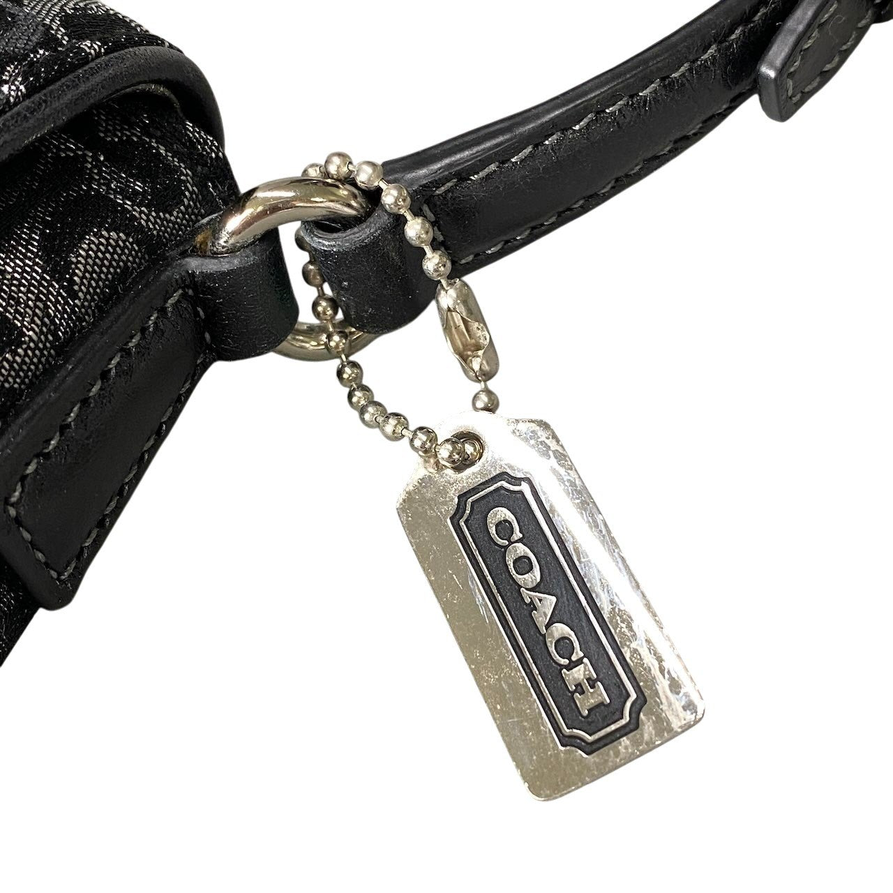 f11 《美品》 COACH コーチ シグネチャー ハンドバッグ ポーチ Signature Hand-pouch G05M / 3595 Black ブラックt18r