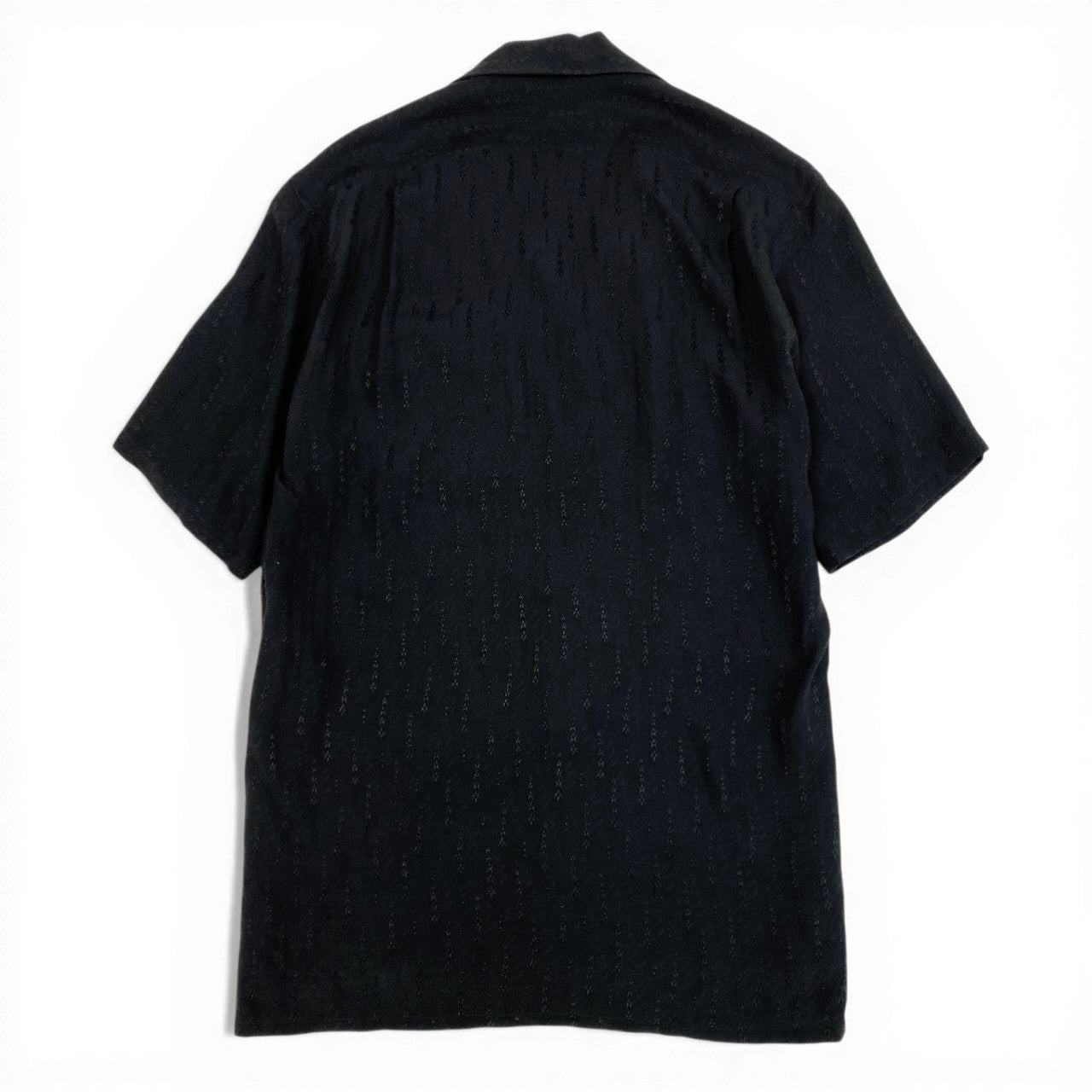 K18c20 SAINT LAURENT PARIS サンローラン パリ 半袖シャツ シルクシャツ トップス 531956 37 ブラック シルク メンズsn1