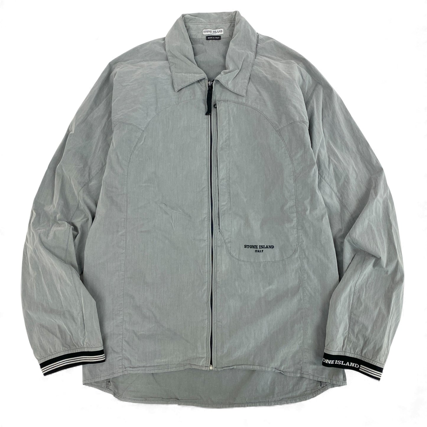 29k6 STONE ISLAND ストーンアイランド コットンナイロンジャケット ブルゾン 04年 00's ジップアップ アウター  4215A04/878 Sサイズ グレー メンズu02t