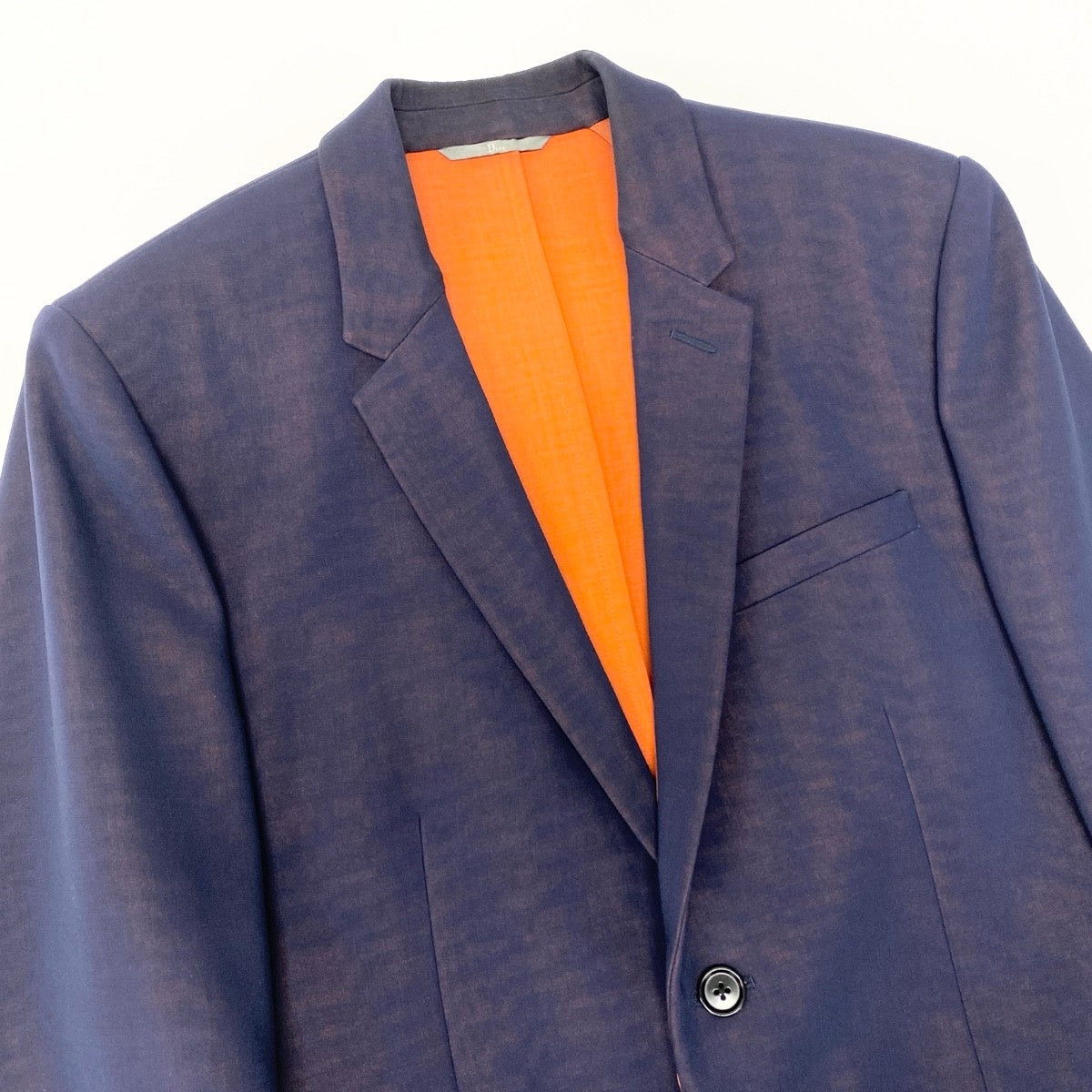 54e13 Dior Homme ディオールオム 16SS テーラードジャケット  2Bジャケット 663C277F3591 48サイズ ネイビー オレンジ ウール100％ メンズ 男性用k02i